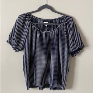 Madewell Lightweight cropped peasant top